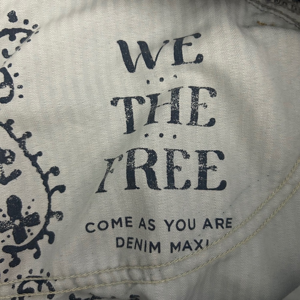 We The Free Free People Come As You Are Blue Denim Maxi Skirt Size 12 - Picture 4 of 9